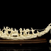 Carved ivory figure ‘Embarkation’, early 20th century