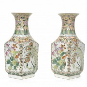 Pair of enameled vases, 20th century