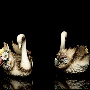 Capodimonte Porcelain ‘Couple of swans’, 20th century