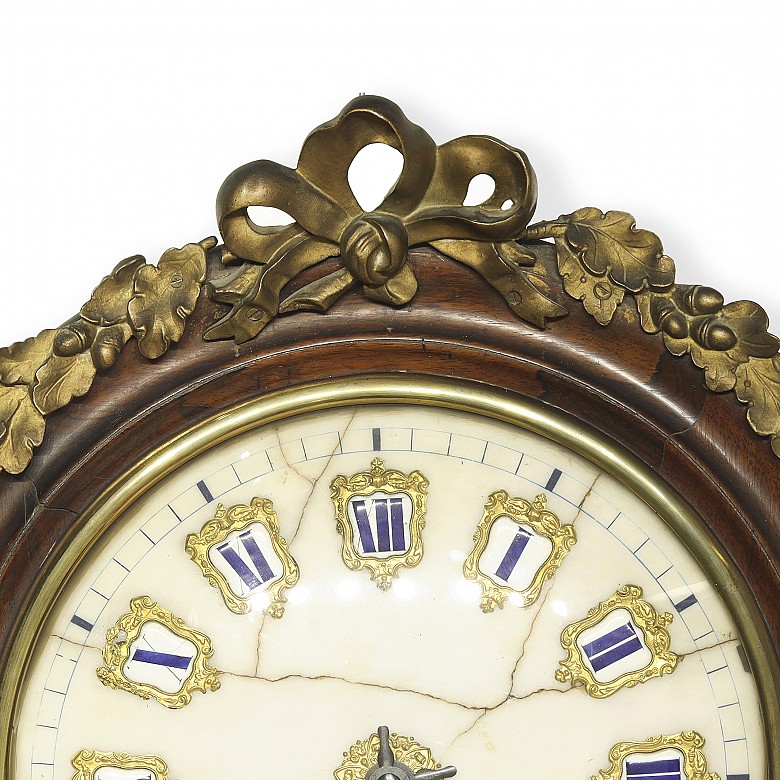 Wooden porthole clock, 20th century