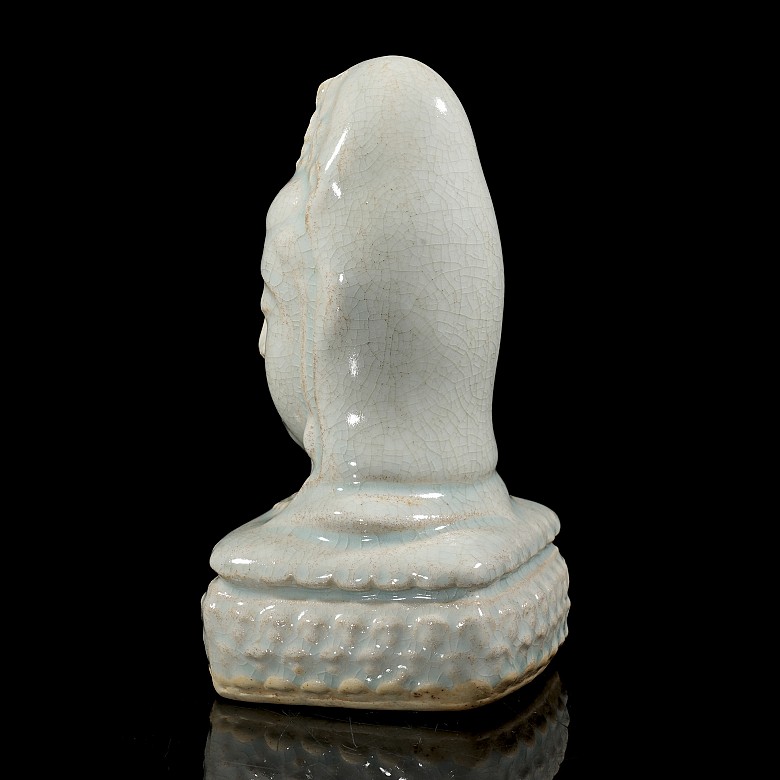 Glazed porcelain figure ‘Head of Guanyin’, Hutian Kiln