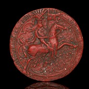 Red wax seal ‘Knight’, 15th century