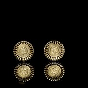 Cufflinks in yellow gold and Mexican coins