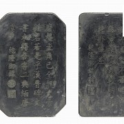 Conjunto de piedras de entintar, dinastía Qing, Qianlong