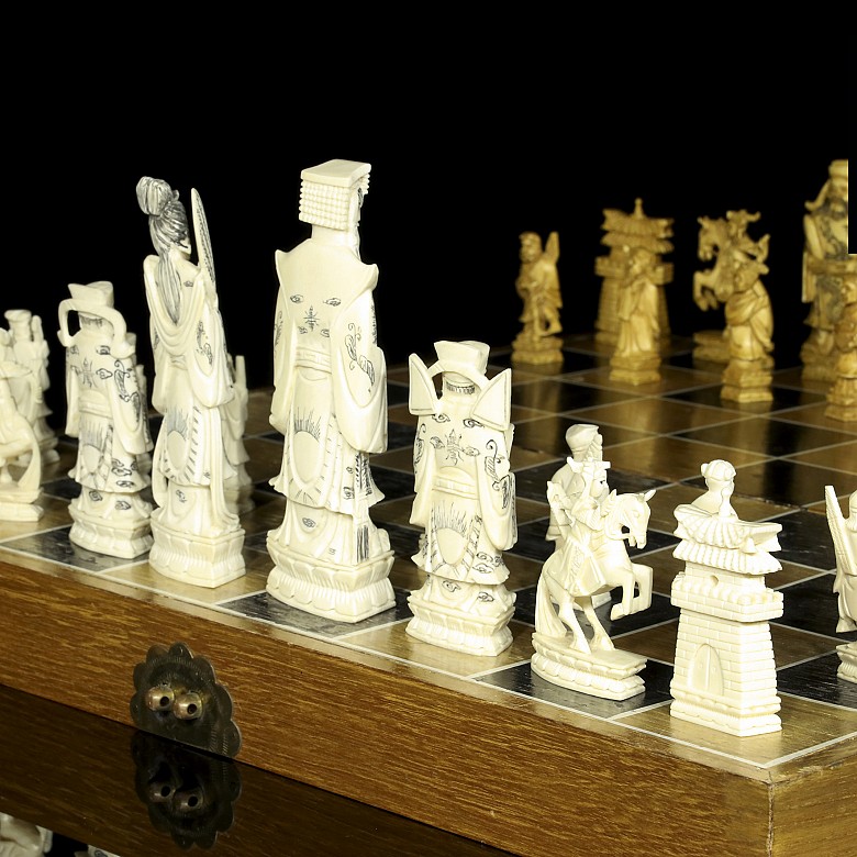 Ivory chess set, 20th Century - 7