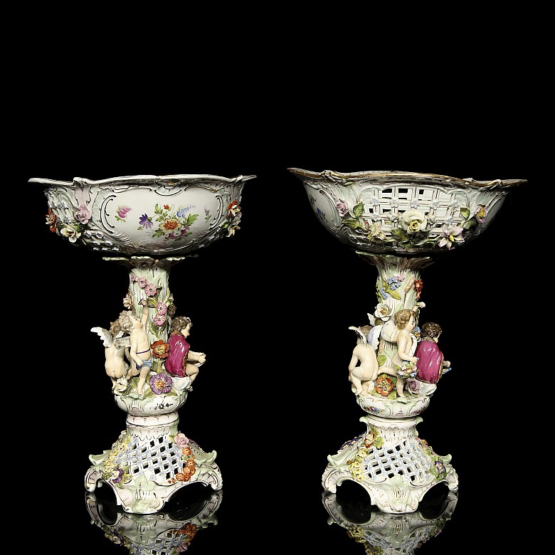 Carl Thieme (1886-1935) Pair of ceramic fruit bowls, 19th-20th century