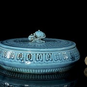 Blue glass-ceramic ‘Gourds’ box, Qing dynasty, with Daoguang seal