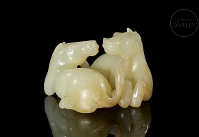 Carved jade ‘Horses’ figurine, Qing dynasty