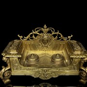 Large Italian gilt metal writing desk, early 20th century - 11