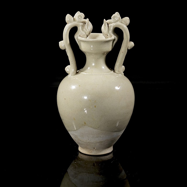 Glazed ceramic vase “Two dragons”, Tang style