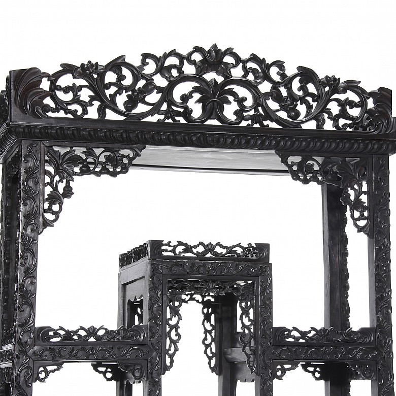 Chinese ebony bookshelf, 20th century