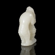 Carved jade figurine ‘Man with barrel’, Qing dynasty