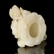 Carved jade brush container ‘Lotus’, Qing dynasty