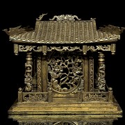 Small carved wooden temple, 19th - 20th century