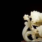 Hetian jade figurine ‘Fish, children and lotuses’, Qing dynasty