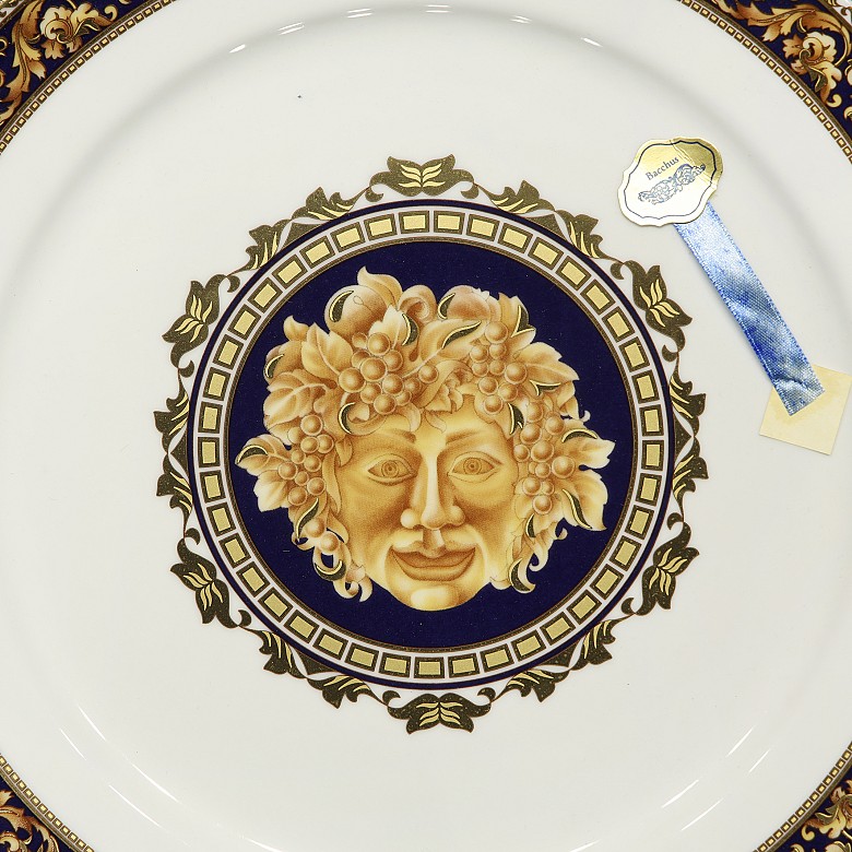 ‘Bacchus’ porcelain dessert dish, Limoges, 20th century