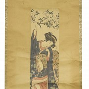 Japanese painting ‘Noble couple’ 20th century - 2