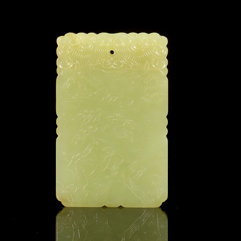 Placa de jade amarillo 