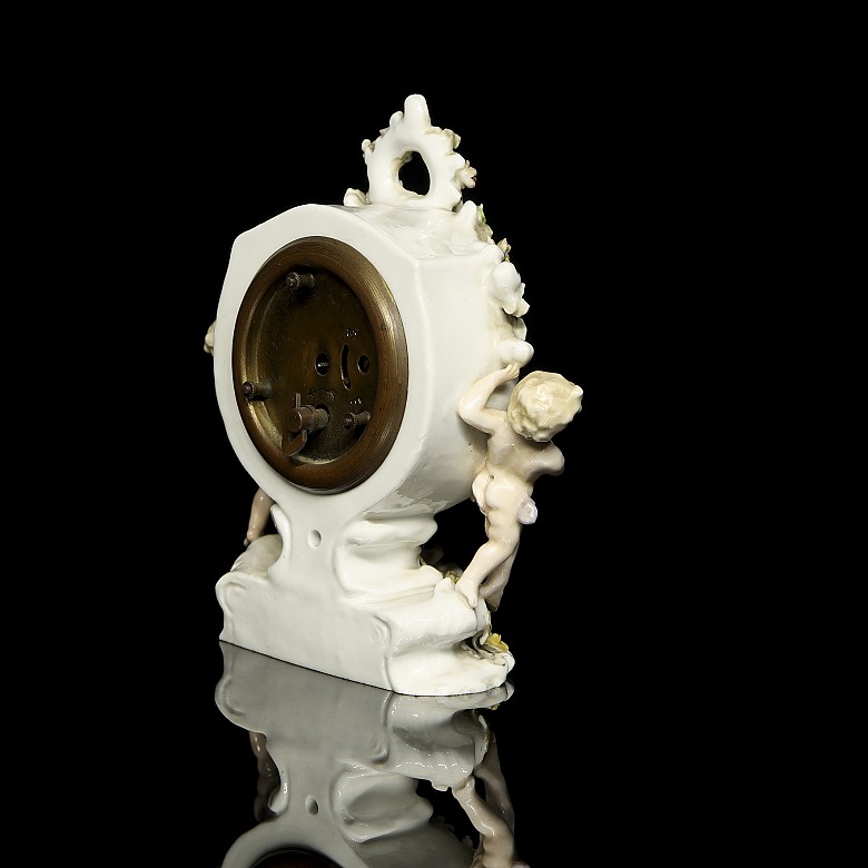 German porcelain clock ‘Infants’, 20th century