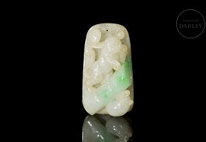 Carved jadeite pendant ‘Monkey’, Qing dynasty