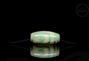 Jade ‘Dzi’ bead with turquoise, Tang dynasty