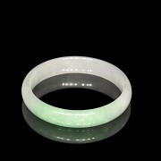 Two-coloured jade carved bicoloured bangle