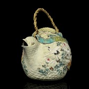 Painted clay teapot, Asia, 20th century