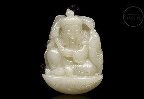 White jade ‘Fisherman’ pendant, Qing dynasty