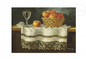 Màrquez Gea (20th century) “Still life with apples”