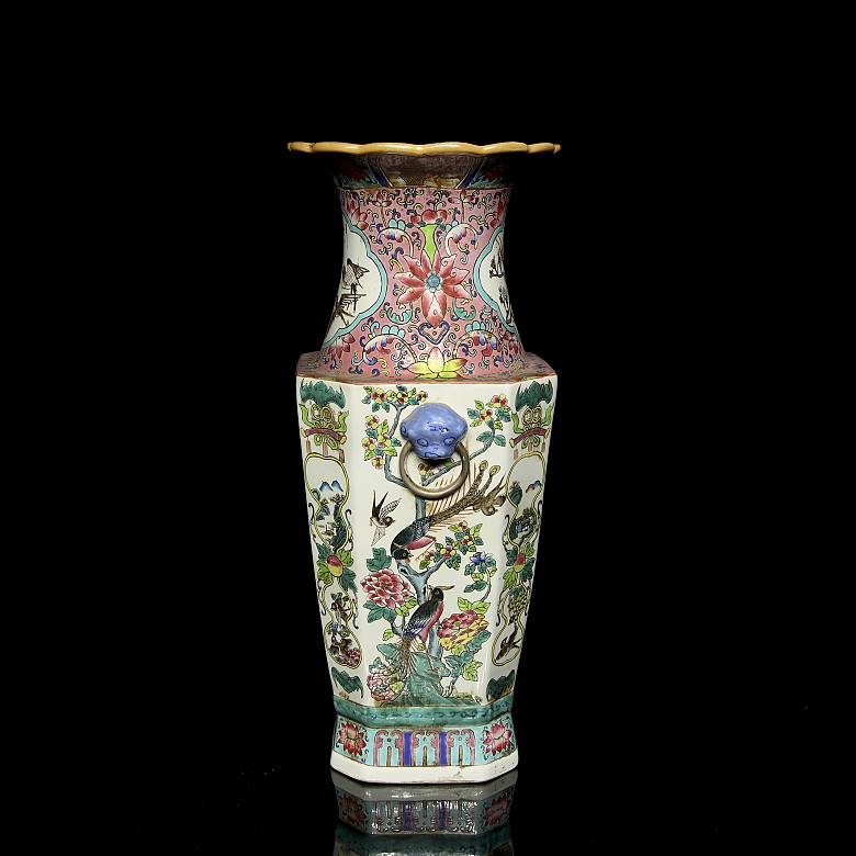 Cantonese vase famille rose “Scenes”, 20th century