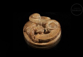 Carved jade disc ‘Beast’, Han style