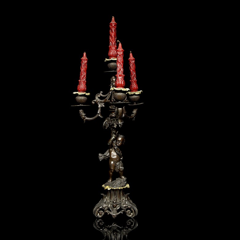 Candelabro de bronce, s.XX