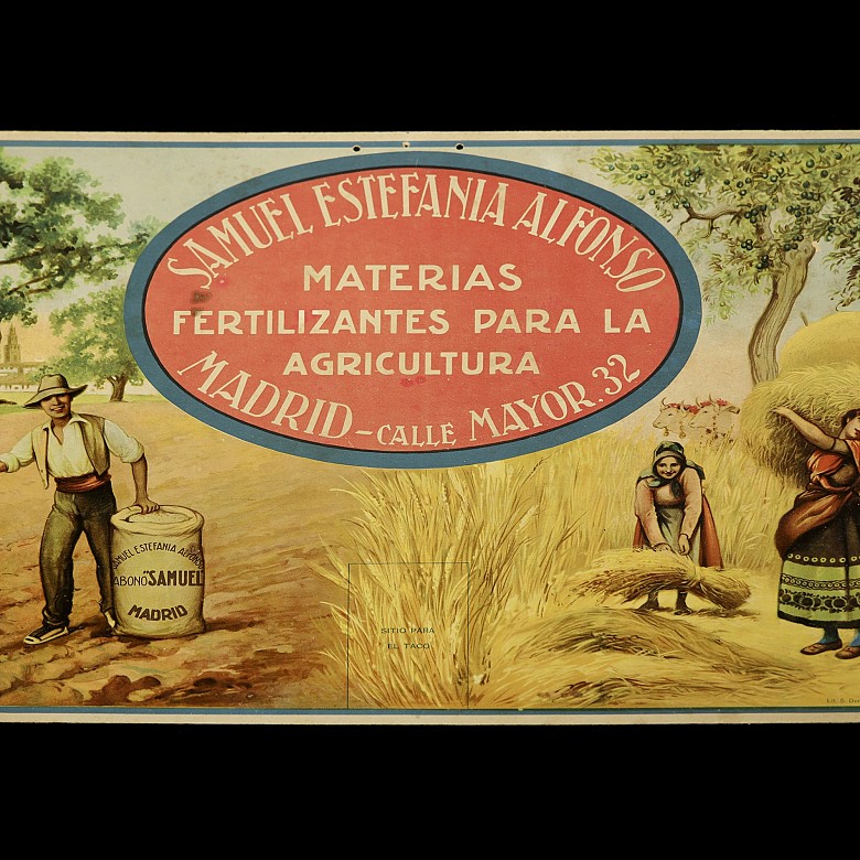 Advertising poster ‘Fertiliser materials Samuel’, Madrid, 20th century