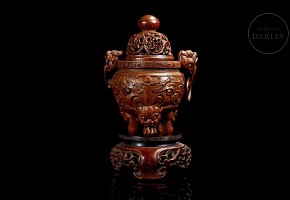 Bamboo tripod censer, Qing dynasty