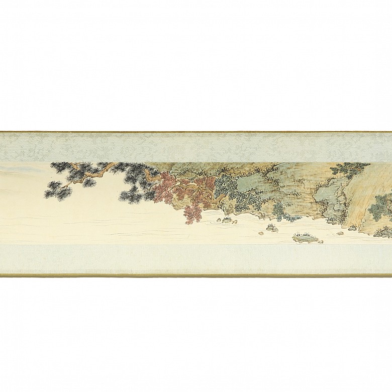 Chinese painting “Lake and poem”, Qing dynasty