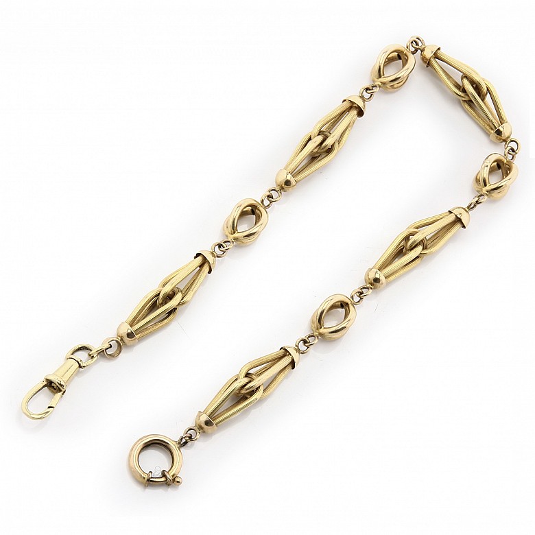 14k gold pocket watch chain in 14k gold.