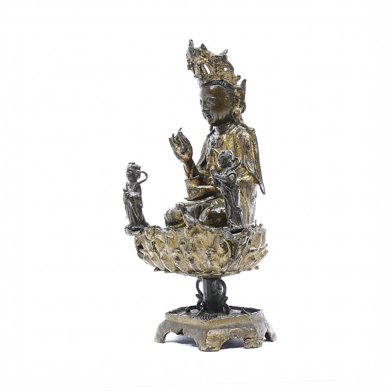 A gilt-bronze figure 