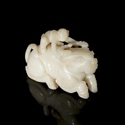 Carved jade figurine ‘Girl with Ox’, Qing dynasty