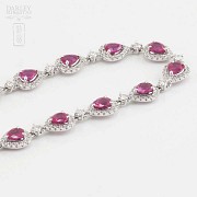 18k white gold bracelet with rubies and diamonds.