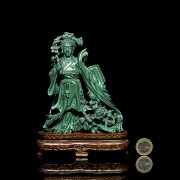 Carved malachite figure ‘Lady’, 20th century