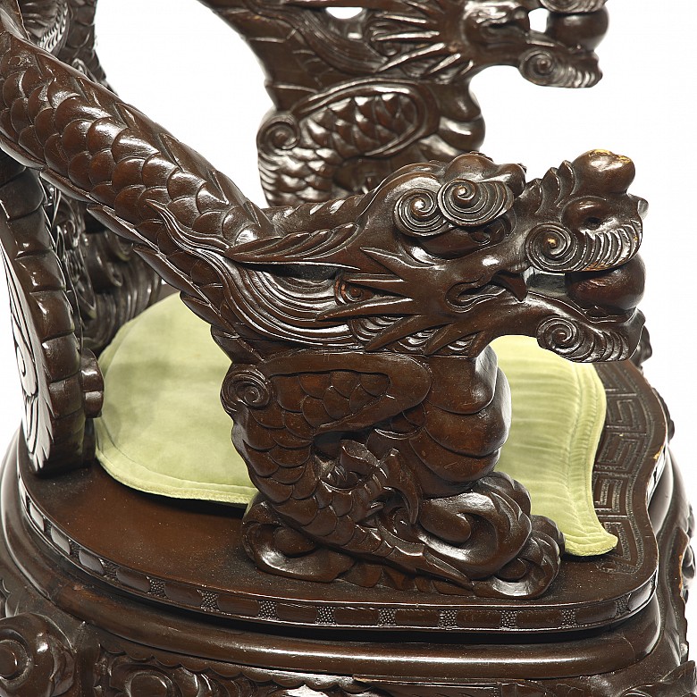 Chinese carved wooden armchair, 20th century