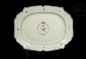 Enamelled porcelain tray, Qing dynasty