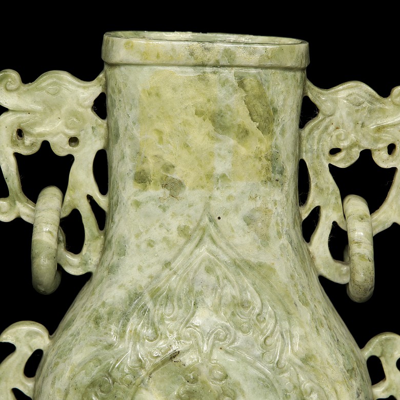 Carved stone vase ‘Dragons’, 20th century