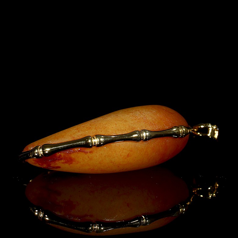 Jade and silver ‘Bamboo’ pendant, Qing dynasty