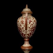 Large vase with porcelain handles and metallic lustre, 20th century - 3