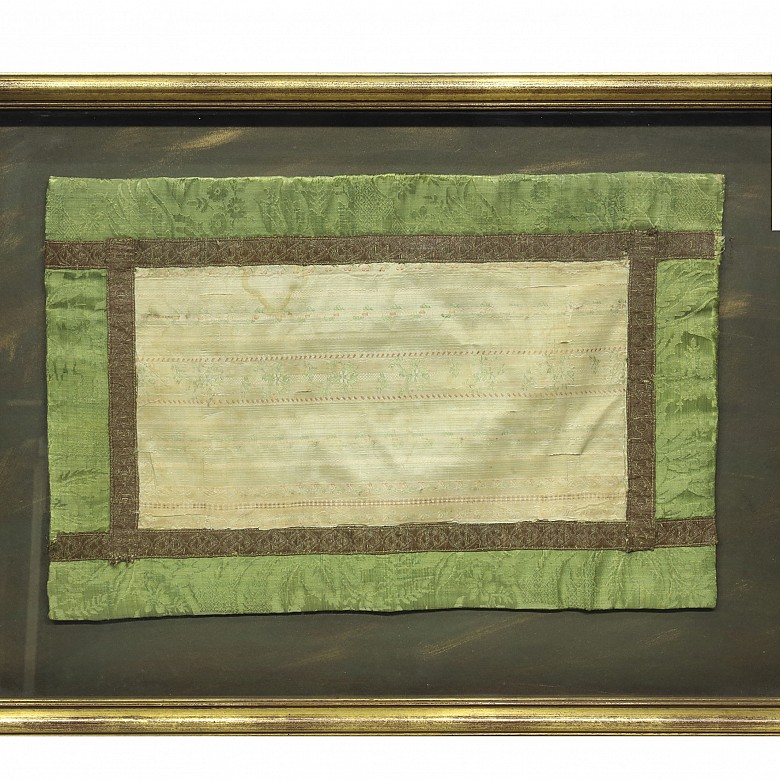 Silk fabric with trimmings, 19th century