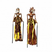 Indonesian puppet couple, 20th century