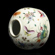 Porcelain enamelled ‘Butterflies’ vessel, early 20th century