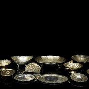 Twelve silver objects, 20th century