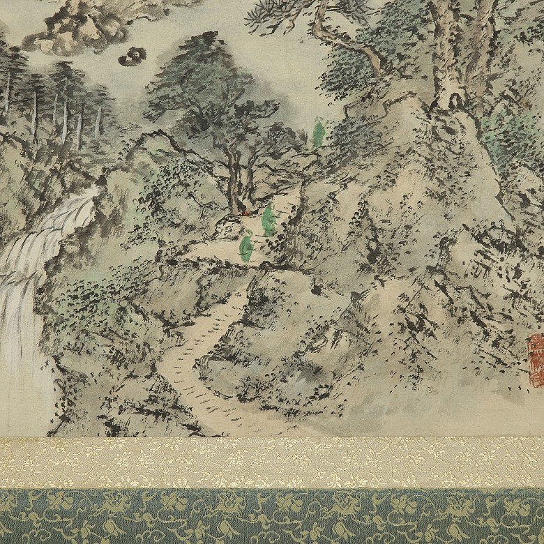 Chinese painting ‘Waterfall on the mountain’, 20th century